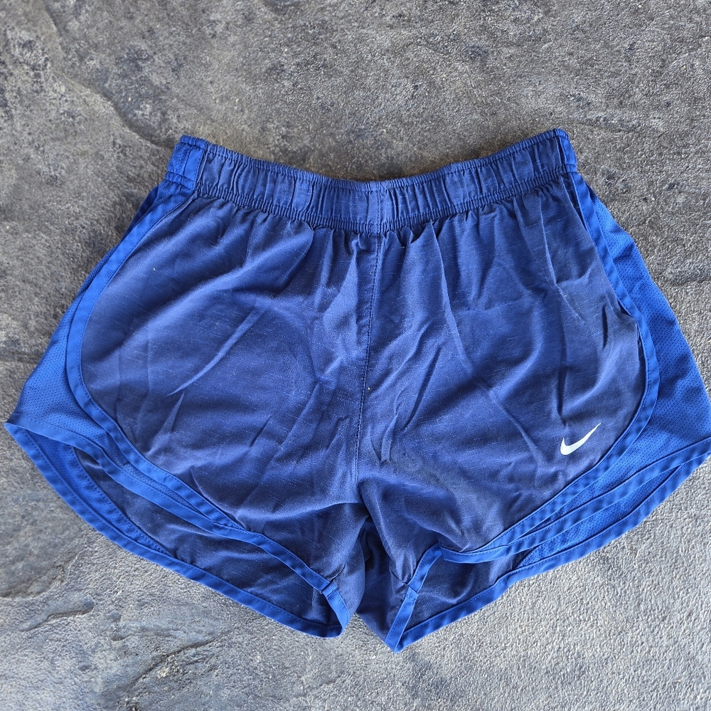 Nike Dri-Fit Tempo Women's Lined Brief  Drawstring Blue Athletic Shorts Size M